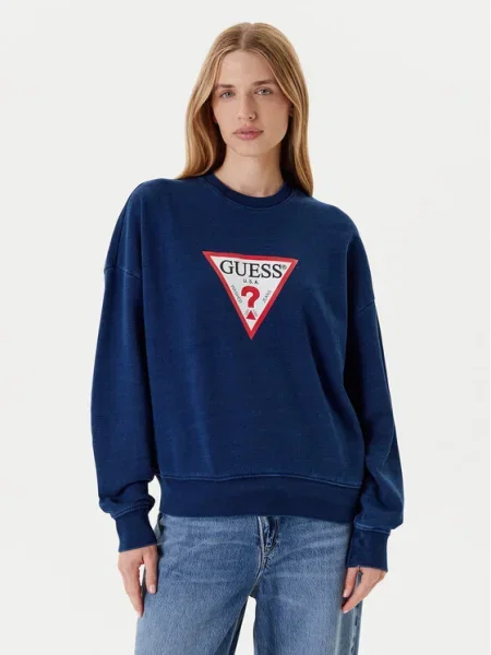 Guess Jeans Суитшърт Oversize тъмносин