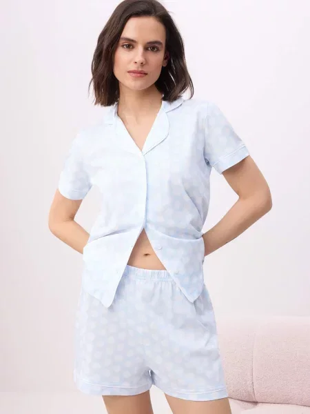 Trendyol Pantaloni scurți albastru pastel alb