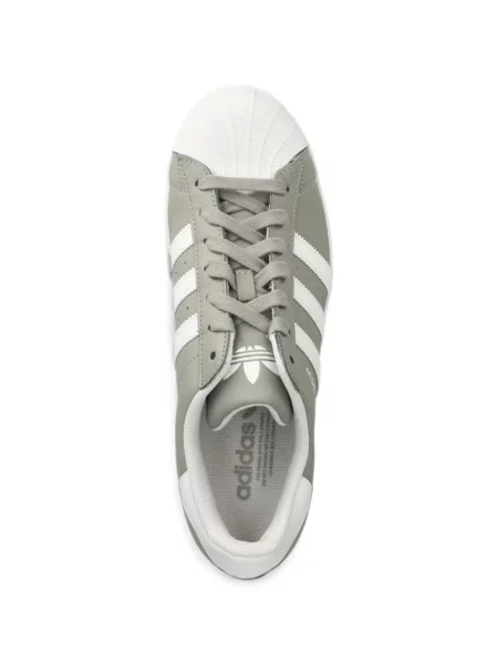 Reversibil sneakerși Adidas Superstar cu decolteu în V din jerseu gri