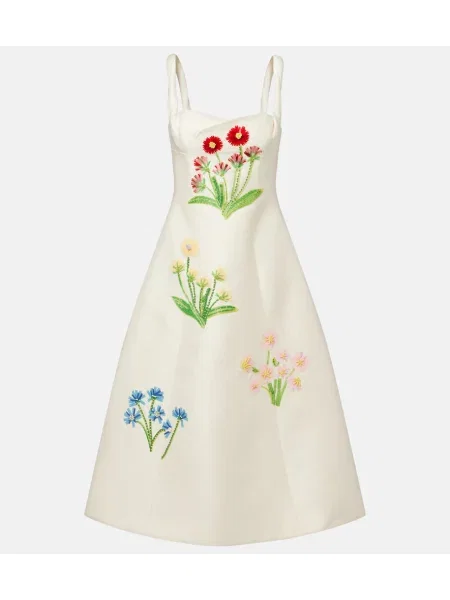 Rochie midi Leo Lin de lână alb
