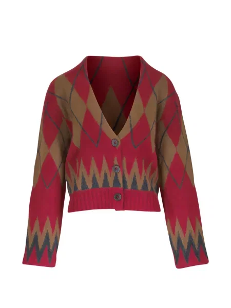 Cardigan Dorothee Schumacher cu model argyle roșu