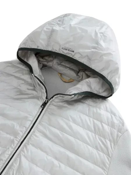 Jachetă cu glugă Woolrich cu glugă gri