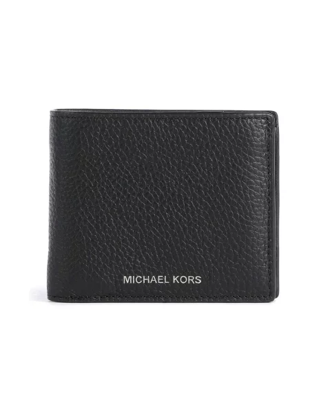 Portfel Michael Kors skórzany z logo czarny