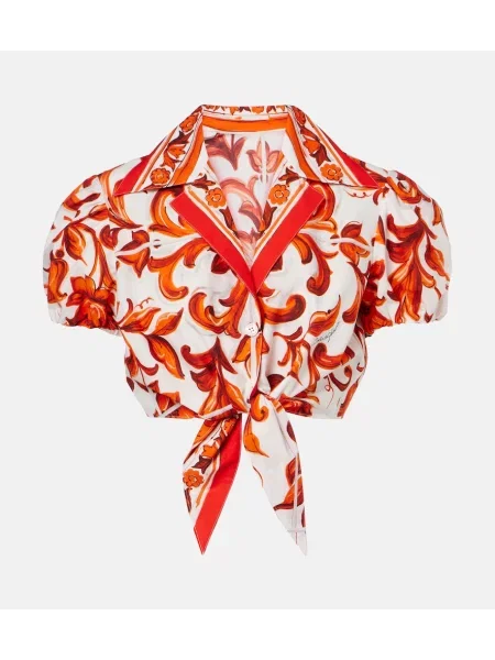 Decupat bluză Dolce&gabbana din poplin portocaliu