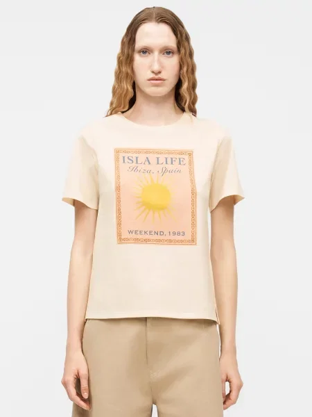 Weekend Max Mara Tricou Pantera Écru albastru