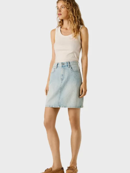 Джинсова спідниця Pepe Jeans блакитна