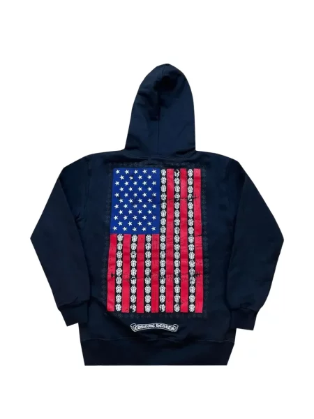 Fleece hoodie Chrome Hearts με σχέδιο με μοτίβο καρδιά μπλε