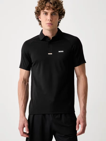 Tricou polo Boss Green negru