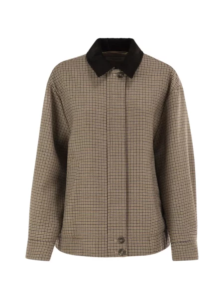 Geacă Weekend Max Mara de lână cu model pepito maro
