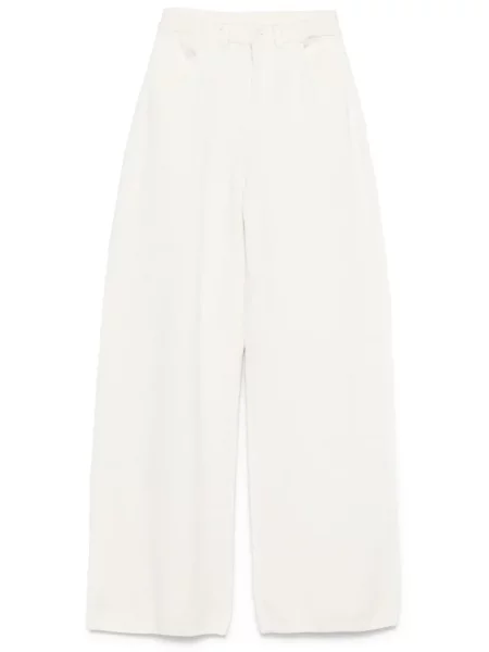 Pantaloni Aya Muse tricotate alb