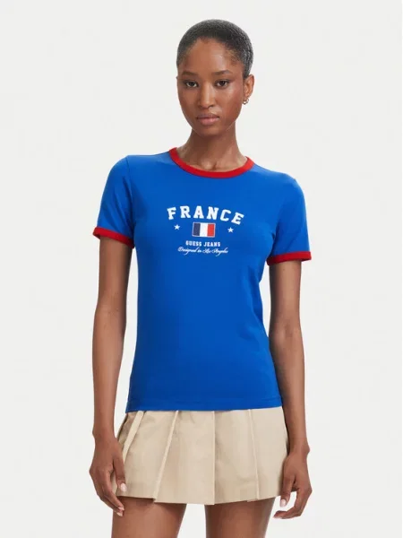 Tričko Guess Jeans modré