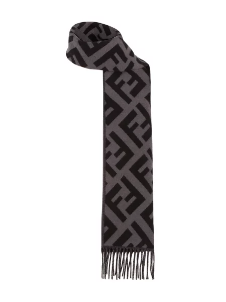 Fular Fendi cu franjuri negru
