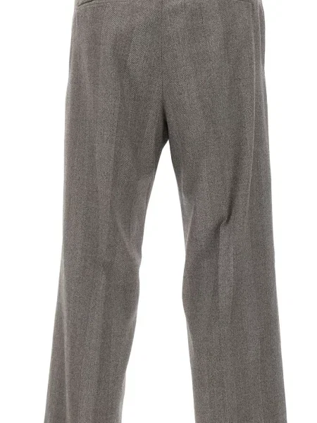 Pantaloni Pt Torino cu model herringbone gri
