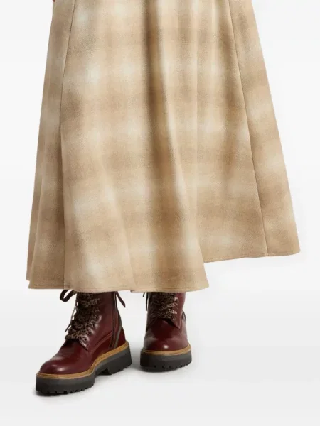 Botine Woolrich din piele roșu