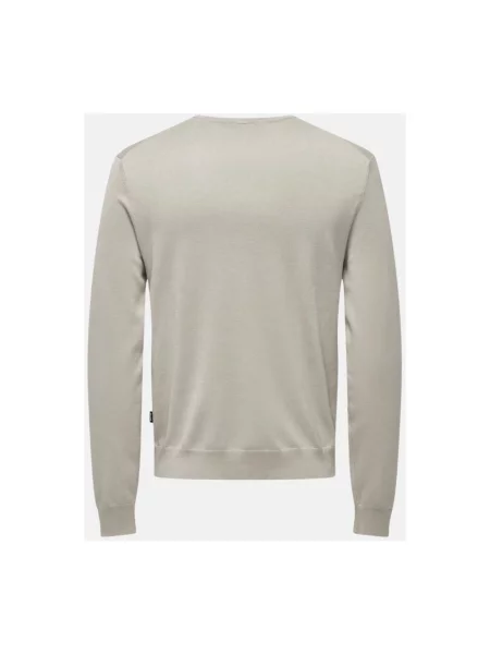 Sweter z dzianiny o kroju regular fit z mieszanki model ‘WYLER’ Only & Sons beżowy