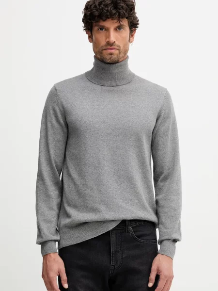 Geox sweter z domieszką kaszmiru lekki z golferm szary