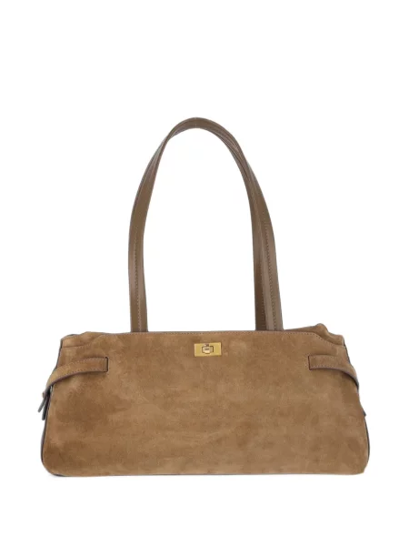 Geantă shopper Anya Hindmarch din piele de căprioară maro