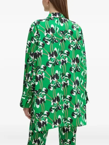 Риза Dvf Diane Von Furstenberg на цветя с принт зелено