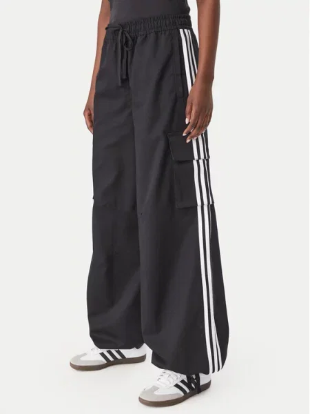 Pruhované kalhoty Adidas Originals černé