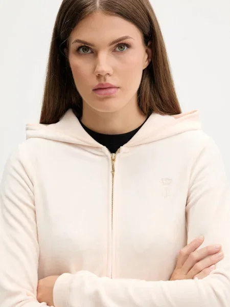 Свитер Juicy Couture с капюшоном с аппликацией розовый