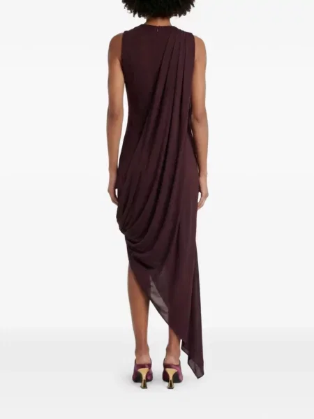 Rochie Victoria Beckham asimetrică drapată violet
