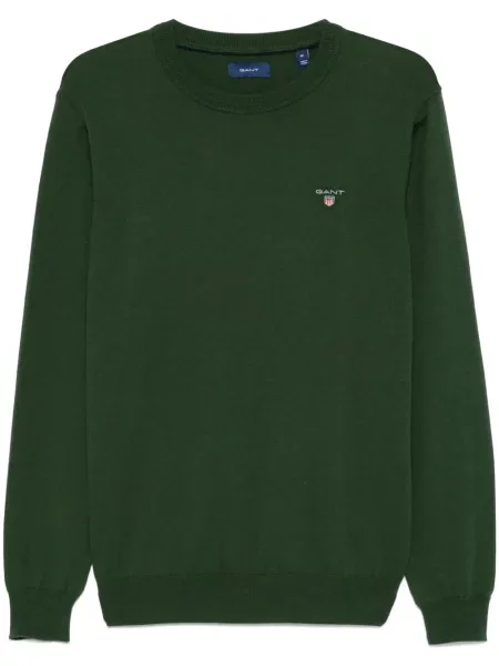 Pulover Gant cu decolteu rotund verde