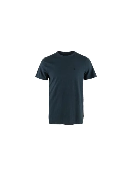 Fjallraven t-shirt Hemp Blend granatowy z aplikacją niebieska