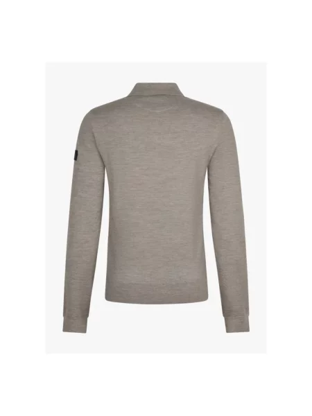 Sweter Cavallaro wełniany z długim rękawem beżowy