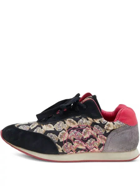 Sneakerși Tory Burch cu broderie cu model floral negru