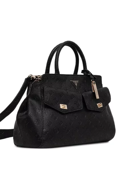 Geantă shopper Guess cu autograf negru