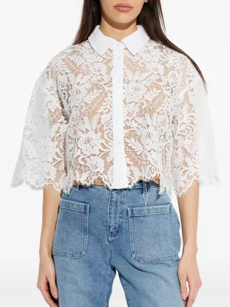 Sukienka wieczorowa Michael Michael Kors koronkowa wiązana garniturowa niebieska