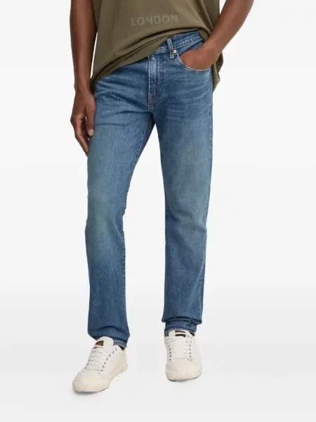 Kožené pruhované džíny Levi's 527 s kapucí modré