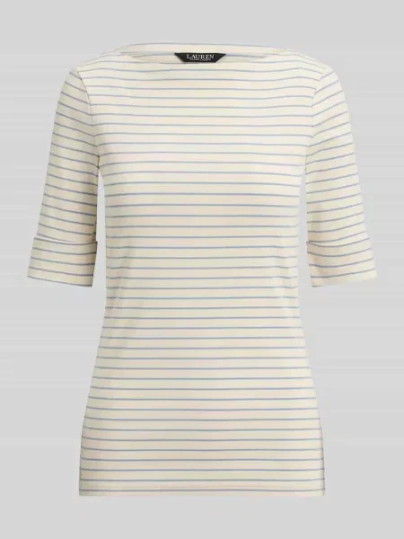 Męski t-shirt o kroju regular fit z mieszanki bawełny Lauren Ralph Lauren beżowa