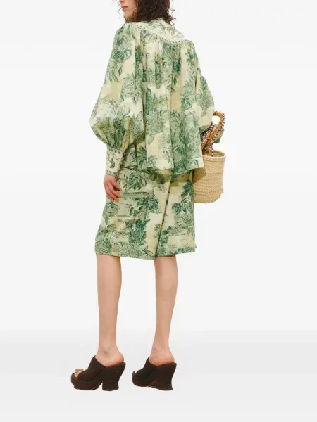Pantaloni scurți Alemais cu imagine verde