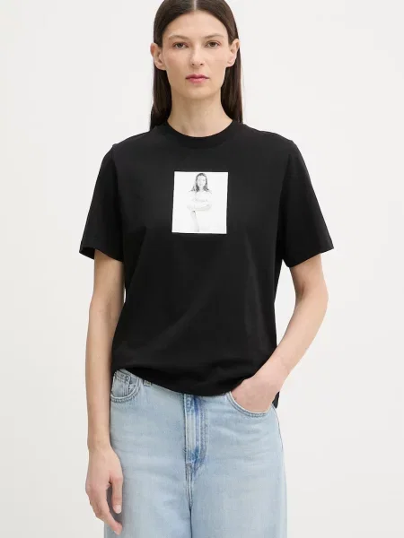 Calvin Klein tricou basic pentru femei din negru