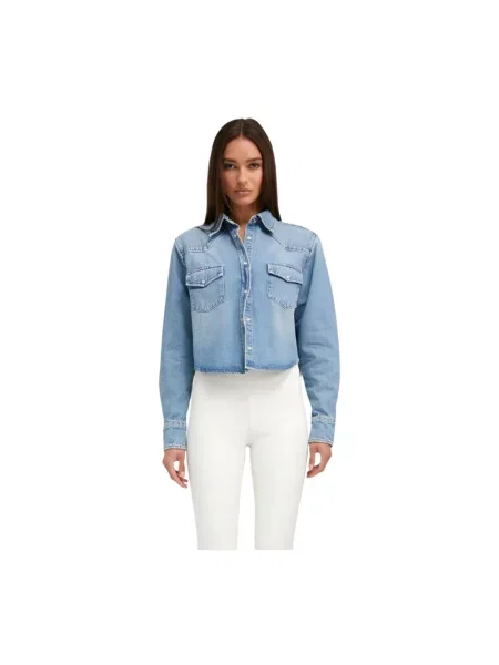 Kowbojska bluzka Sprwmn o krotszym kroju niebieska