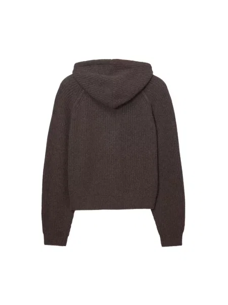 Bluza z kapturem Dunst wełniana z kapturem brązowa