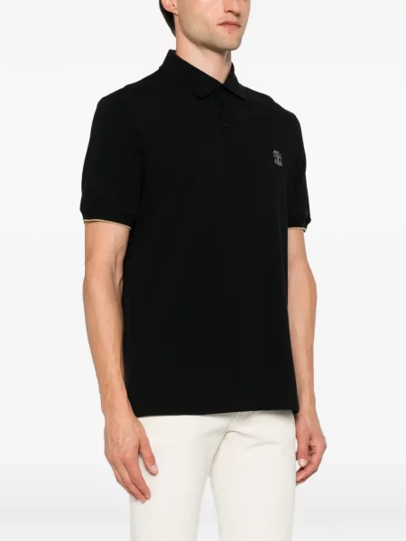 Μικρός polo Brunello Cucinelli με κέντημα μαύρο