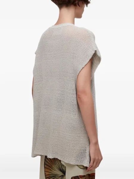 Top Osklen fără mâneci tricotate gri