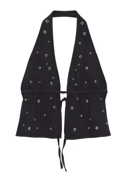 Pull&Bear Top denim negru