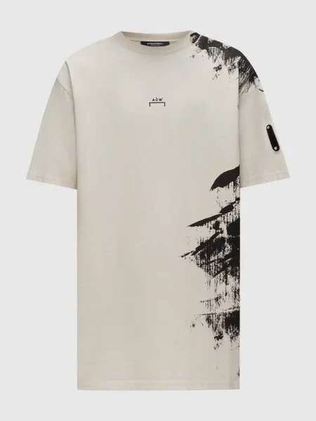 Футболка A-cold-wall* с принтом с абстрактным узором бежевая