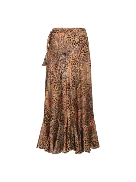 Jedwabna spódnica Etro z nadrukiem brązowa