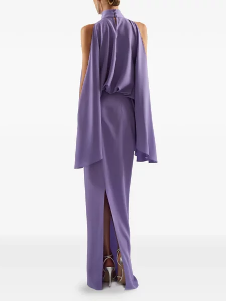 Rochie Taller Marmo cu guler înalt de costum violet