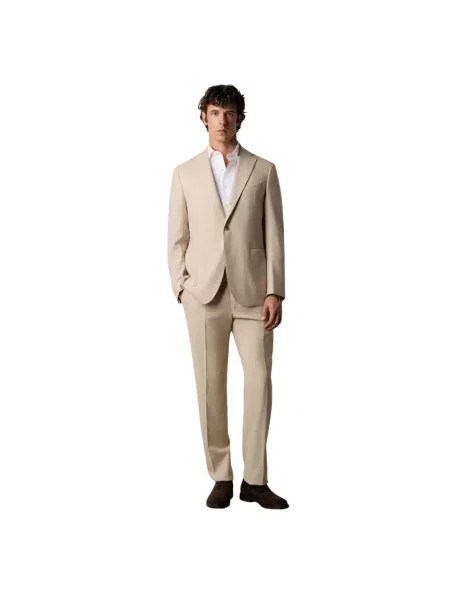 Garnitur Brooks Brothers wełniany beżowy