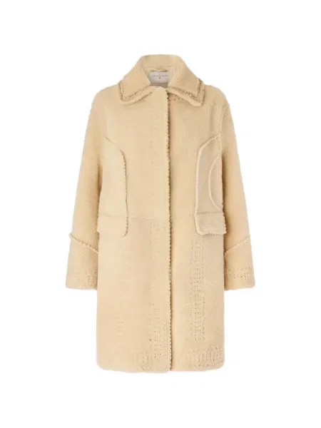 Haină din piele de oaie Ermanno Scervino cu broderie din piele de oaie