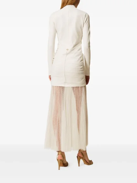 Rochie maxi Twinset tricotate de costum alb