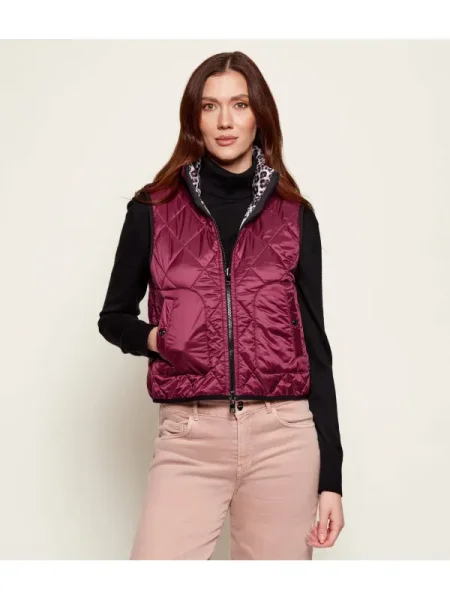 Marc Cain Vestă maro / roz zmeură alb