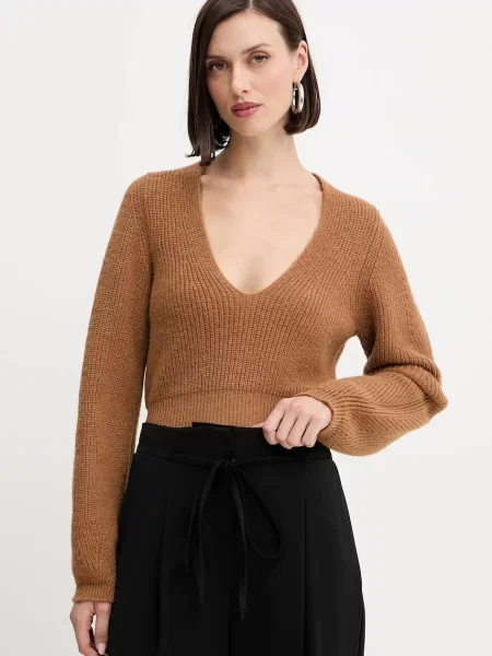 Twinset Pulover z volno rjava