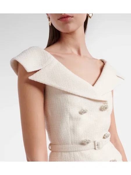 Cu peplum rochie Self-portrait alb