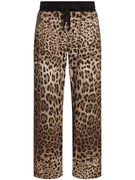 Pantaloni Dolce & Gabbana cu imagine cu model leopard maro